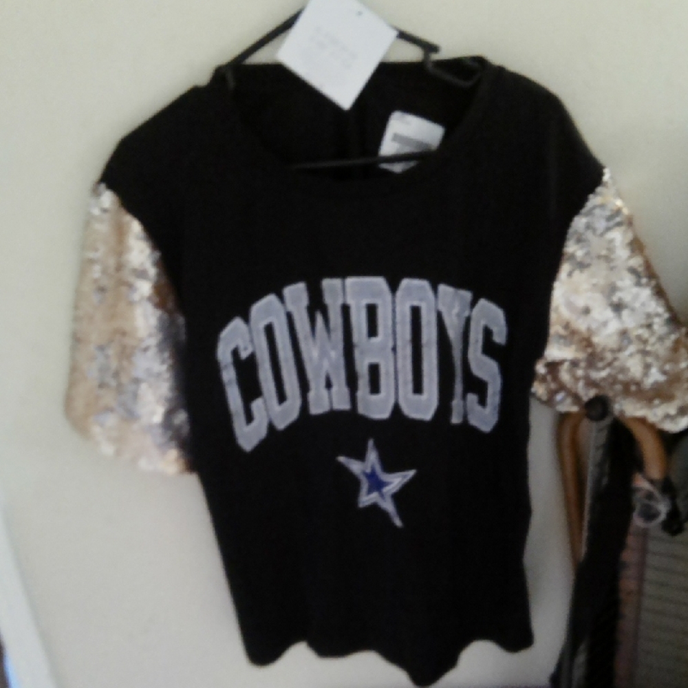 Cowboys Women's Short Sleeve Tee - Black and Gold